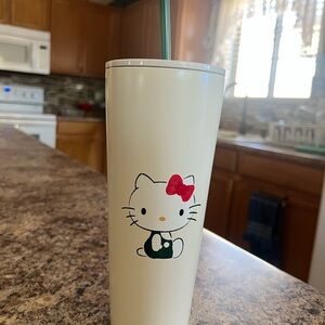 Starbucks White Tumbler with Hello Kitty Design